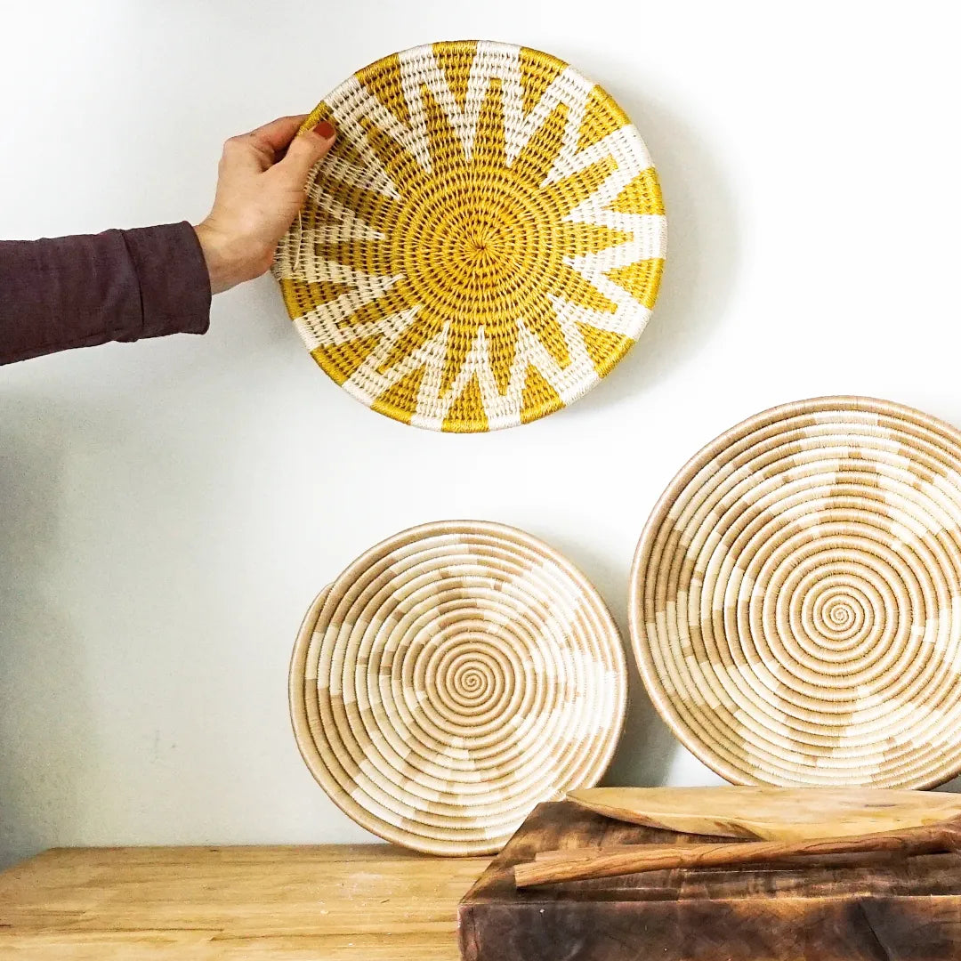 Large Zimbabwe Yellow Sisal Basket