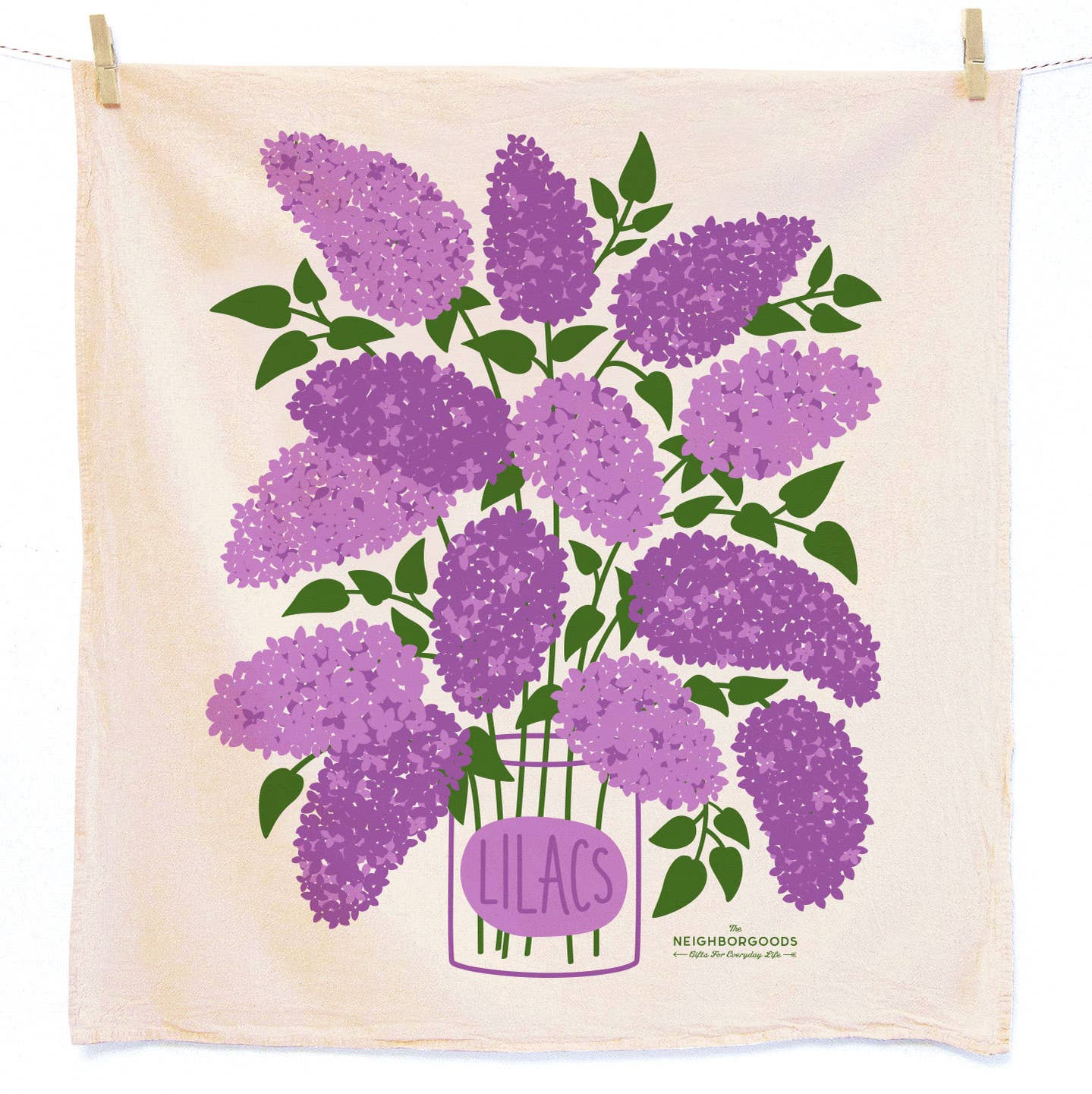 Kitchen Dish Towel + Sponge Set, Lilacs