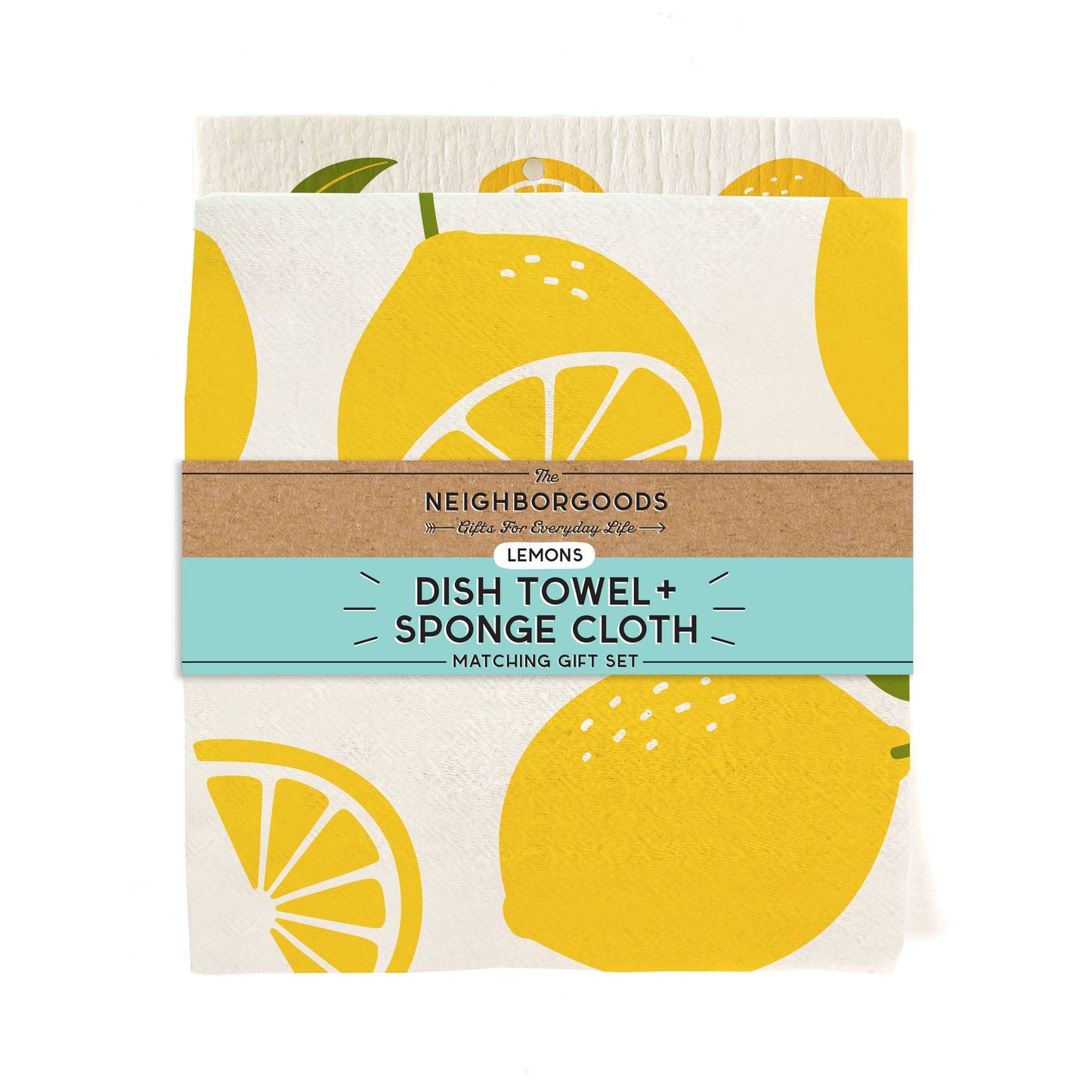 Lemon Dish Towel + Dish Cloth Set