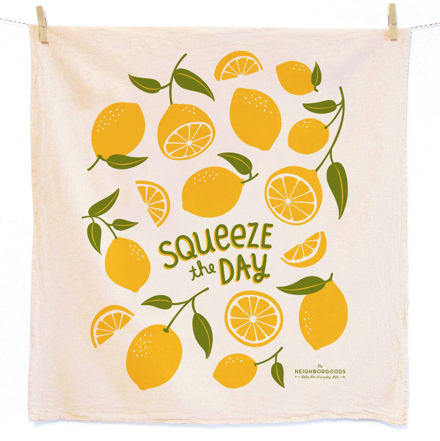 Lemon Dish Towel + Dish Cloth Set