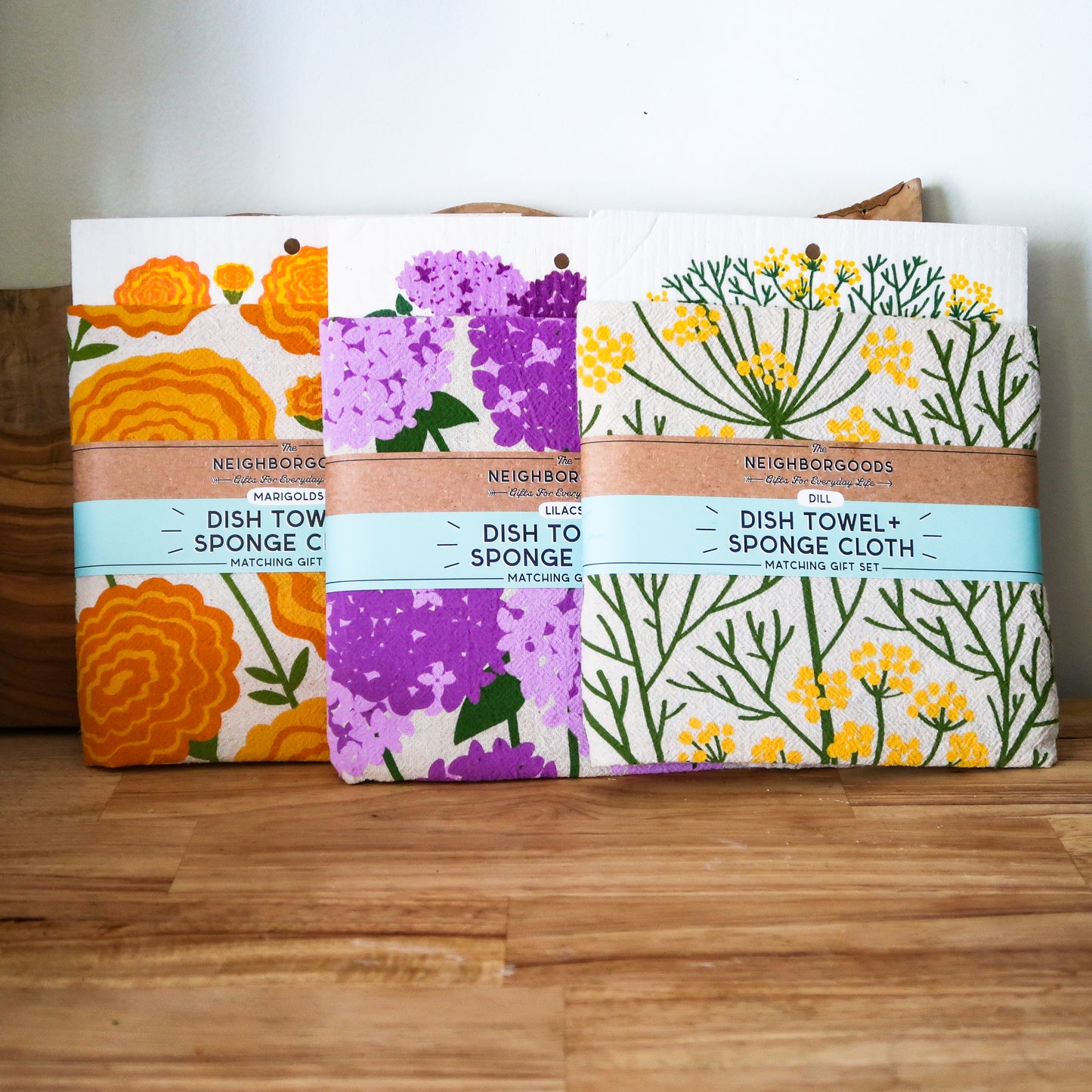 Marigold Dish Towel + Kitchen Sponge Set