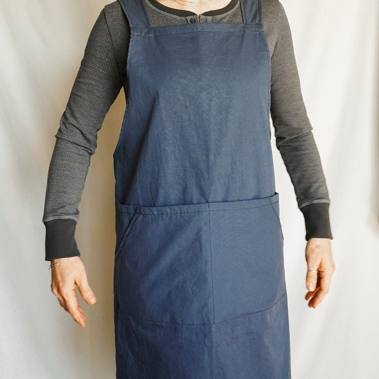 Cross Back Cotton Apron - Mid Length