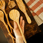 Shallow Olive Wood Round Spoon