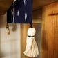 Navy Woven Table Runner with Tassels