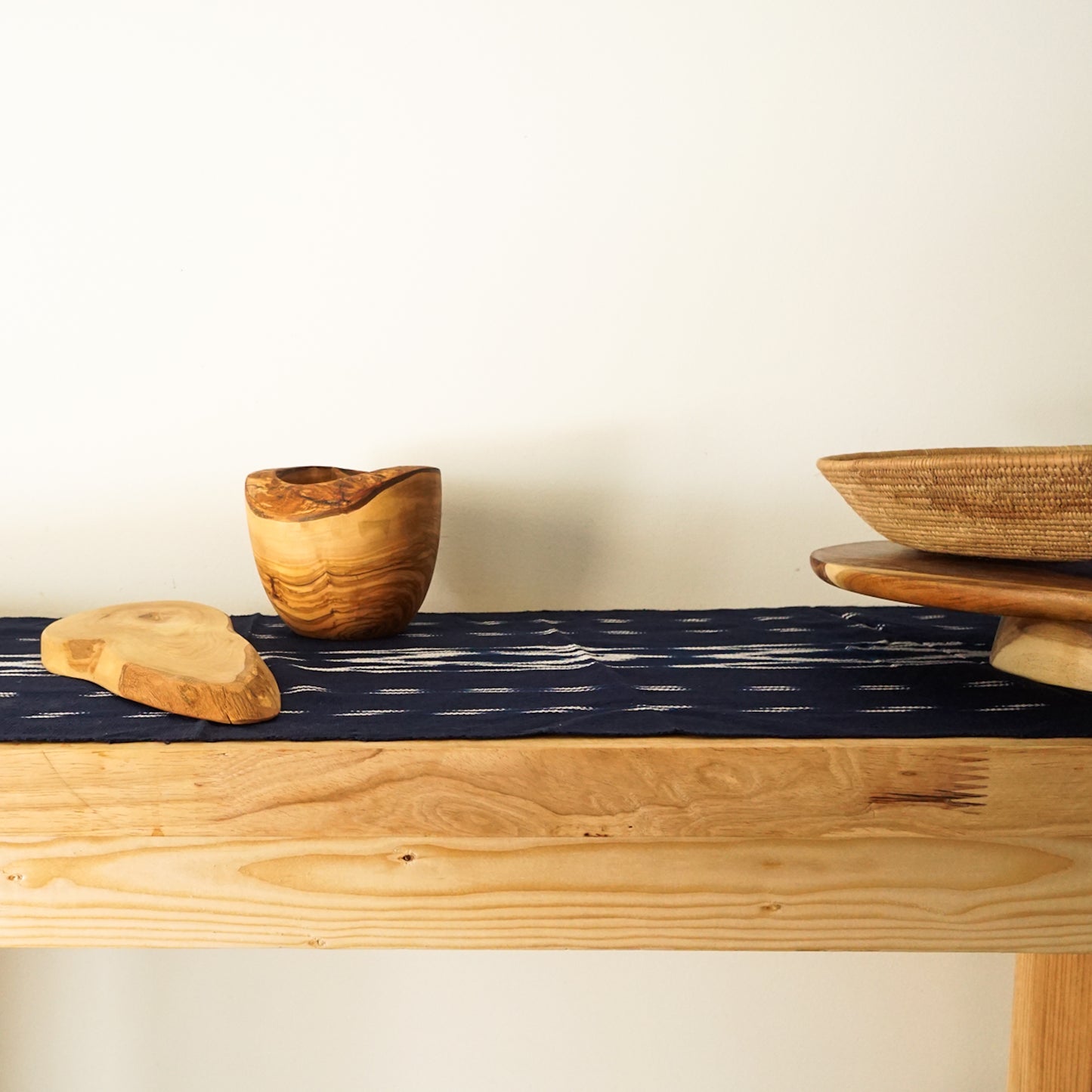 Rustic Tunisian Olive Wood Snack Bowl