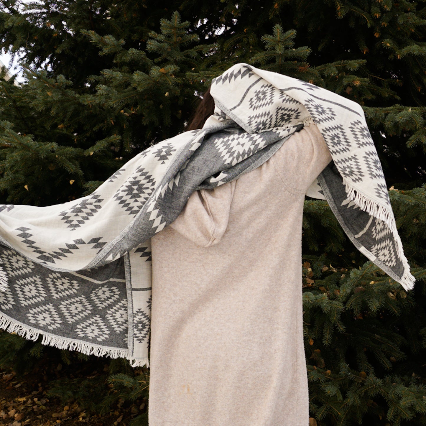 Turkish Cotton Motif Print Towel / Throw