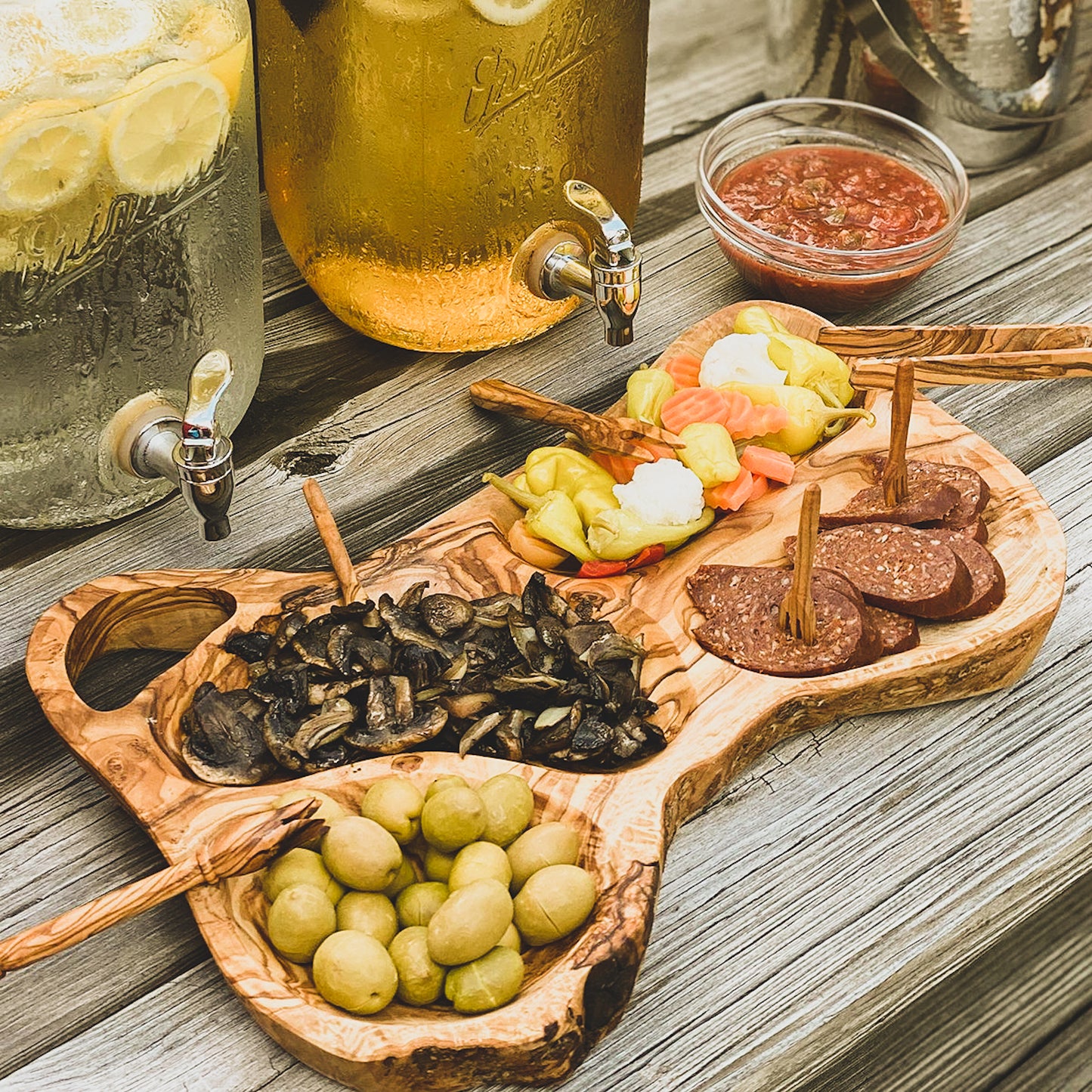 Tunisian Natural Olive Wood Appetizer Tray