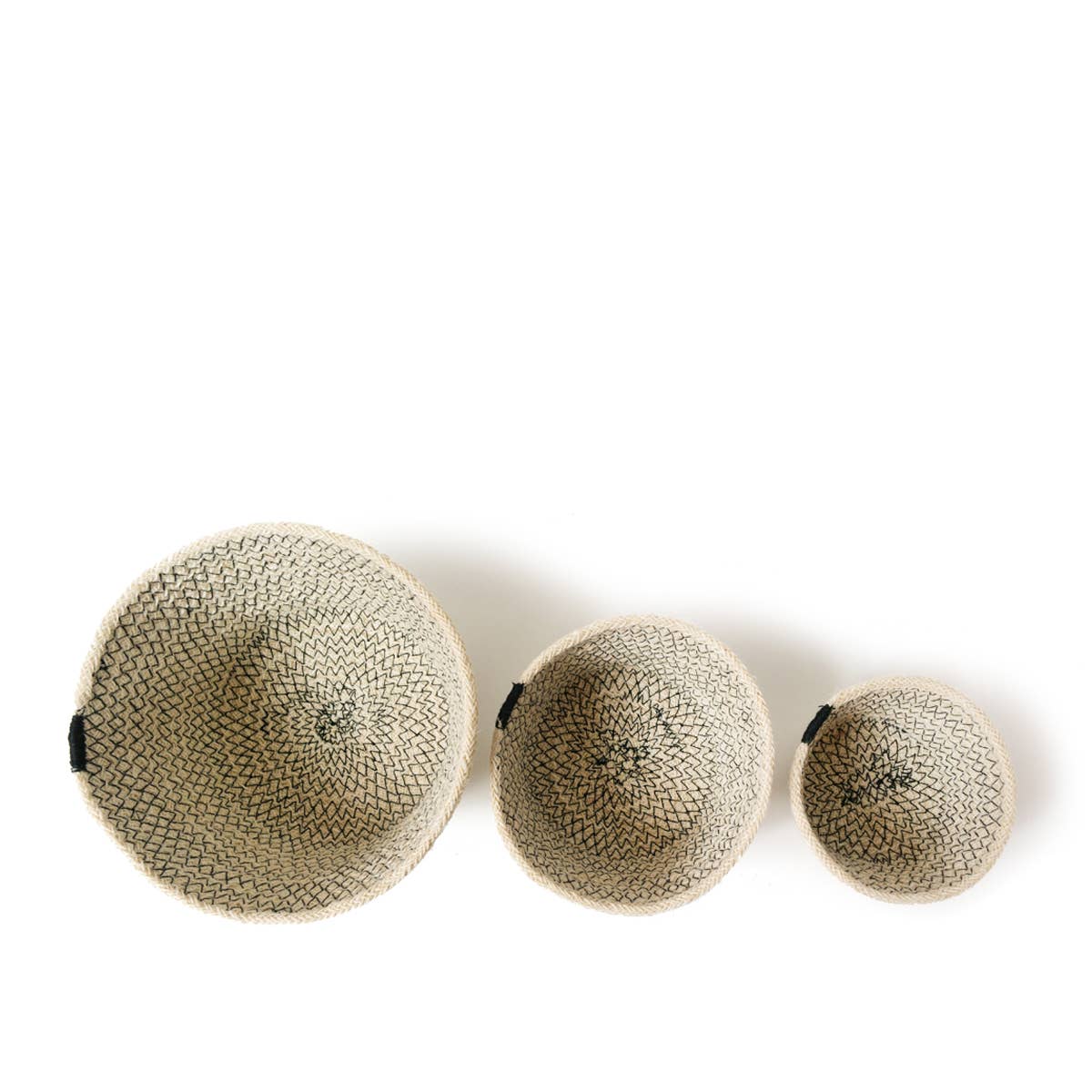 White Jute Nesting Basket Set of 3