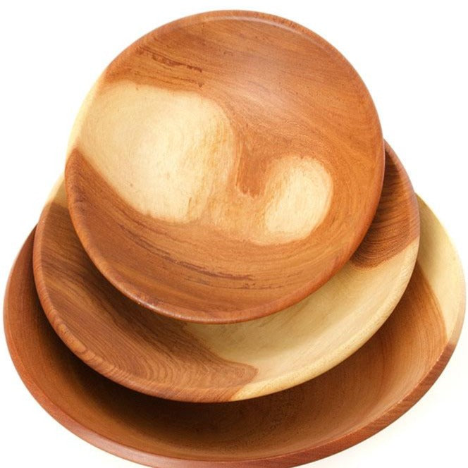 Round Mahogany Salad Bowl