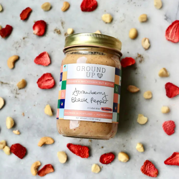 Strawberry Black Pepper Nut Butter, Cashew Macadamia - Ground Up PDX