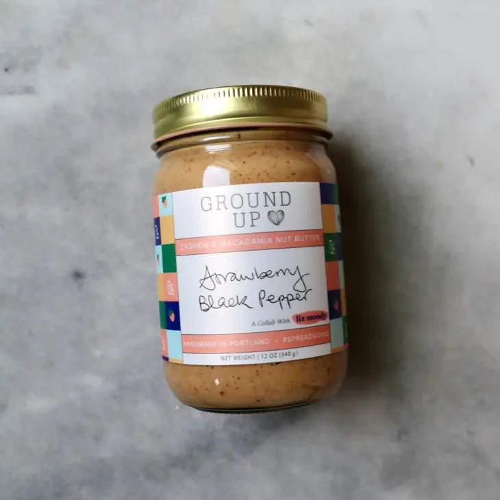 Strawberry Black Pepper Nut Butter, Cashew Macadamia - Ground Up PDX