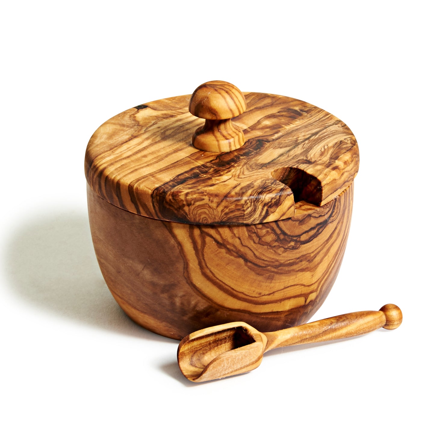 Tunisian Olive Wood Sugar Bowl and Scoop